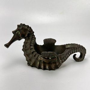 Vtg Bronze Seahorse Ashtray Virginia Beach  VA K & O Co. Kronheim & Oldenbusch